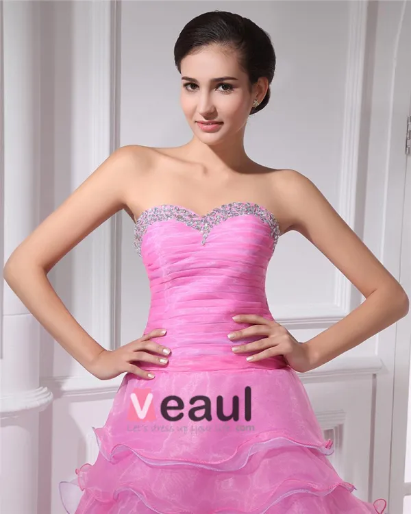 Mote Organza Krusning Beaded Kjaereste Asymmetrisk Ballkjoler