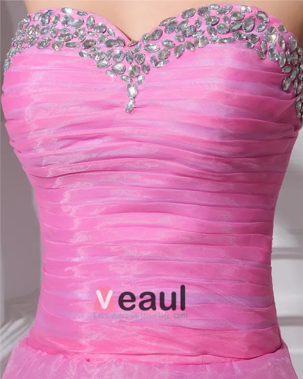 Mote Organza Krusning Beaded Kjaereste Asymmetrisk Ballkjoler