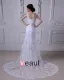 Satin Mit V-ausschnitt Applique Gericht Mantel Brautkleider Hochzeitskleid