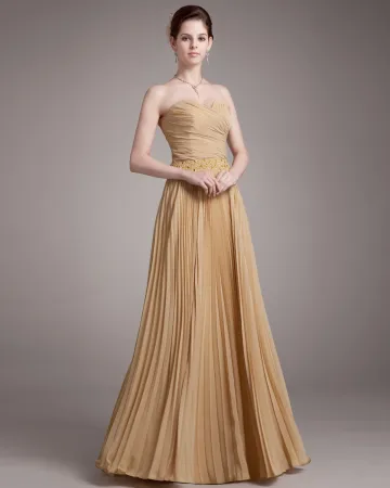 Perles Volants Cherie Longueur Robe De Soirée En Mousseline De Soie