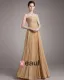 Beading Ruffles Kjaereste Gulv Lengde Chiffon Selskapskjole