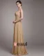 Beading Ruffles Kjaereste Gulv Lengde Chiffon Selskapskjole