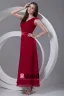 One Shoulder Pleated Ankle Length Chiffon Woman Bridesmaid Dress