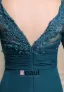 Chiffon Silk Beading Pleated V Neck Floor Length Mother of the Bride Dress