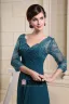 Chiffon Silk Beading Pleated V Neck Floor Length Mother of the Bride Dress