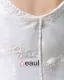 Applique Short Sleeve V Neck Satin Organza Sheath Wedding Dress