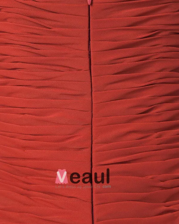 Elegante Chiffon Ruches Kralen Vierkante Hals Thee Lengte Moeder Van De Bruid Gasten Jurk