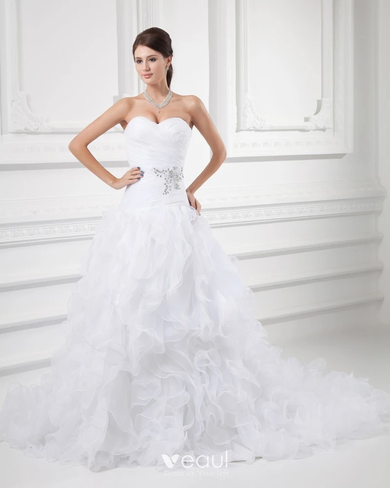 organza sweet heart wedding dress