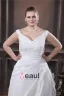 Taffeta Beading Applique V Neck Court Plus Size Bridal Gown Wedding Dress