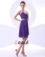 Charmeuse Chiffon Kjaereste Frynse Imperium Korte Mini Kvinners Cocktail Kjoler Festkjoler