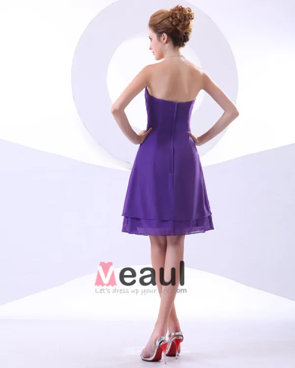 Charmeuse Chiffon Kjaereste Frynse Imperium Korte Mini Kvinners Cocktail Kjoler Festkjoler