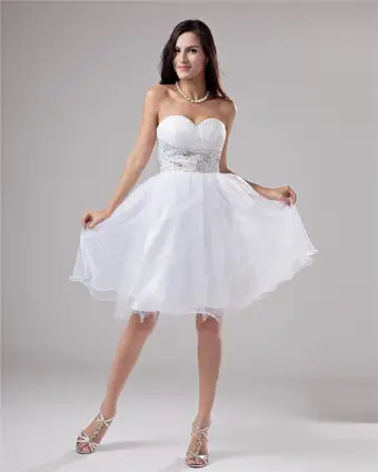 Yarn Pleated Applique Beading Sweetheart Thigh Length Little Black Cocktail Dress