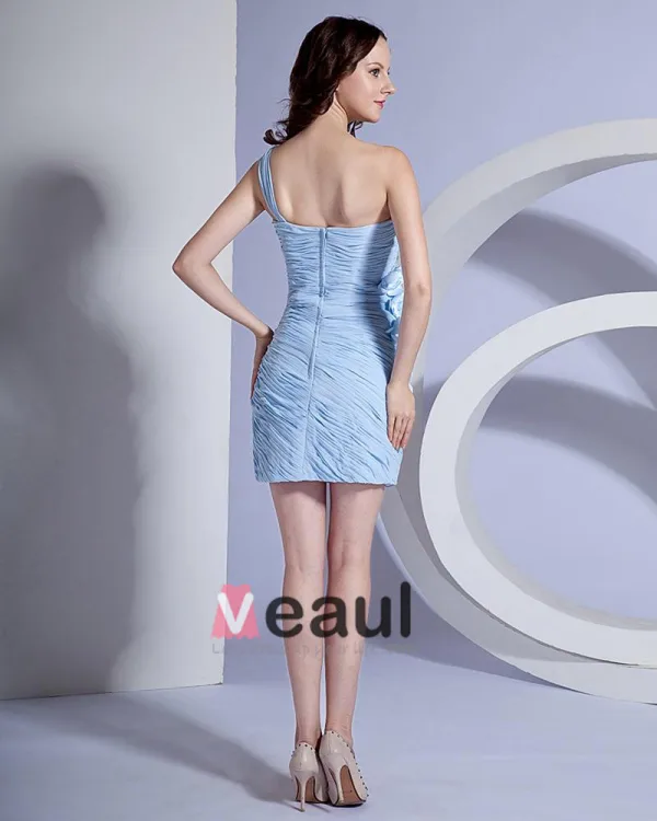 Sheath One Shoulder ShortMini Chiffon Cocktail Party Dress