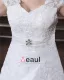 Yarn Applique Beading V Neck Floor Length Plus Size Bridal Gown Wedding Dress