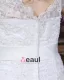 Yarn Applique Beading V Neck Floor Length Plus Size Bridal Gown Wedding Dress