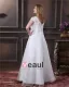Yarn Applique Beading V Neck Floor Length Plus Size Bridal Gown Wedding Dress