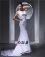 V Neck Beading Applique Floor Length Woman Mermaid Wedding Dress