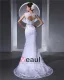 V Neck Beading Applique Floor Length Woman Mermaid Wedding Dress