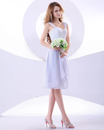 Sweetheart Knee Length Chiffon Bridesmaid Dress