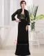 Schatz Langarm Reißverschluss Stickerei Friesen Bodenlangen Chiffon Spitze Mutter Der Braut Kleid
