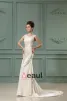 Jewel Sleeveless Zipper Ruffle Floor Length Lace Sheath Wedding Dress