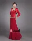 Gorgeous V-Neck Floor Length Charmeuse Lace Mother of the Bride Dress