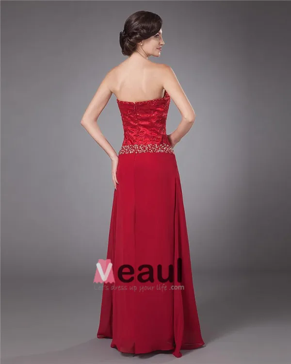 Gorgeous V-Neck Floor Length Charmeuse Lace Mother of the Bride Dress