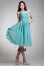 Chiffon Ruffle Spaghetti Straps Knee Length Bridesmaid Dress