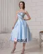 Ruffle Beading Strapless Zipper Elastic Satin Women Cocktail Dress