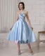 Ruffle Beading Strapless Zipper Elastic Satin Women Cocktail Dress