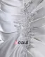 Elegant Satin Plisse Applique Halter Longueur Robe De Mariée Fourreau