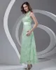 Halter Beading Ankle Length Lace Mother of the Bride Dress