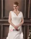 Satin V-Neck Beading Chapel Train Empire Plus Size Wedding Dresses