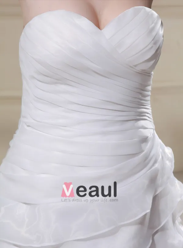 Elegant Chiffon Sweetheart Beading Applique Empire Sweep Plus Size Wedding Dresses