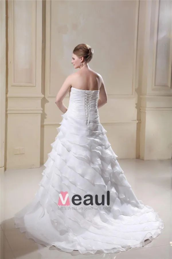 Elegant Chiffon Sweetheart Beading Applique Empire Sweep Plus Size Wedding Dresses