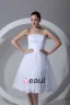 Dentelle Satin Fleur Bretelles A Volants Longueur Mini Robe De Mariée Plissee De The