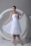 Dentelle Satin Fleur Bretelles A Volants Longueur Mini Robe De Mariée Plissee De The
