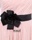 Sloping Neckline Floor Length Beading Flower Empire Pleated Chiffon Woman Evening Party Dress