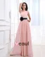 Sloping Neckline Floor Length Beading Flower Empire Pleated Chiffon Woman Evening Party Dress