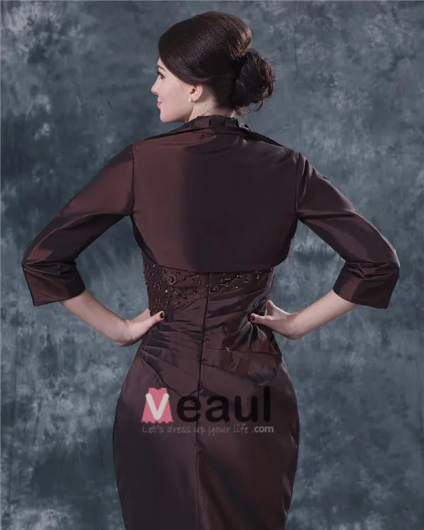 Strapless Knee Length Chiffon Beading Mothers of Bride Special Guests Dress