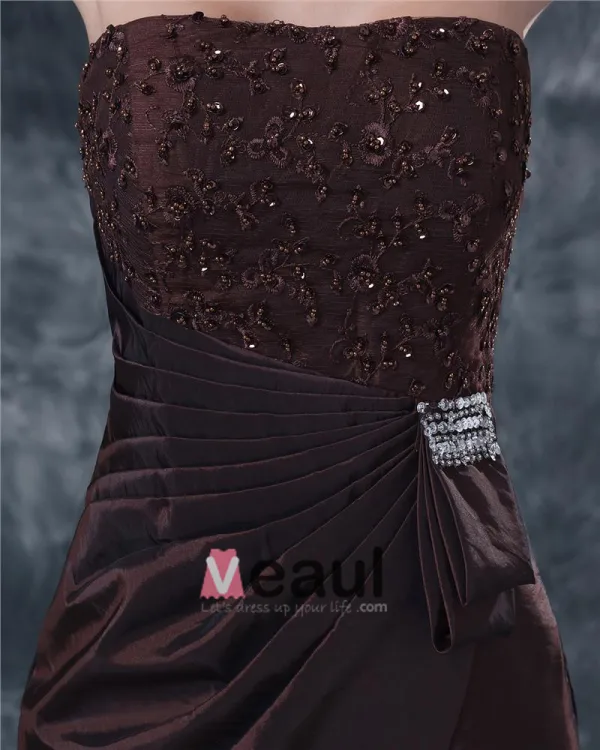 Strapless Knee Length Chiffon Beading Mothers of Bride Special Guests Dress