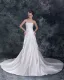 Satin A Volants Paillettes Sweetheart Les Trains Tribunal Robe De Mariée Fourreau