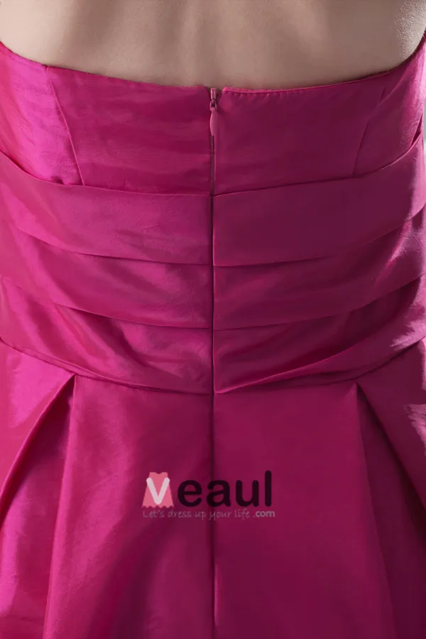 Fashion Satin Pleated Strapless Sleeveless Floor Length Bridesmaid Dress