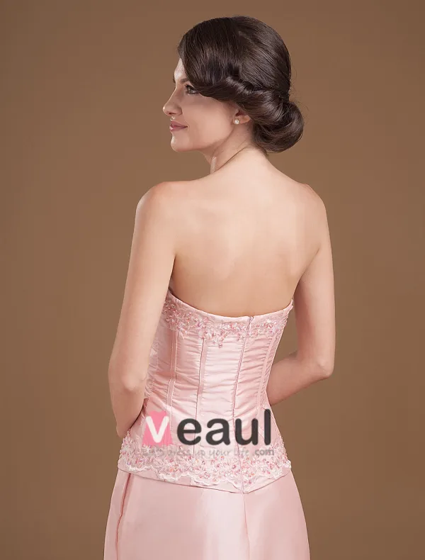 Taffeta Satin Sweetheart Beads Floor Length Mothers of Bride Guests Dresses