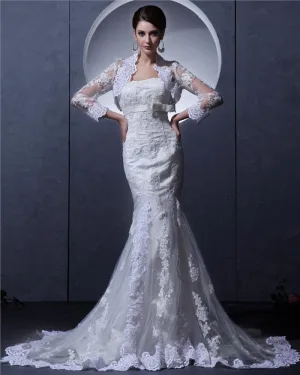 Applique De Tulle Tribunal Gaine Nuptiale Robe De Mariée Robe Bustier Perle