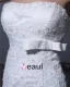 Tulle Applique Beaded Strapless Court Sheath Bridal Gown Wedding Dress