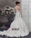Taffeta Applique Sweetheart Cathedral Train Mermaid Wedding Dresses