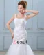 Rüscheapplique Einreiher Zurück Satin Grenadine Mermaid Brautkleid