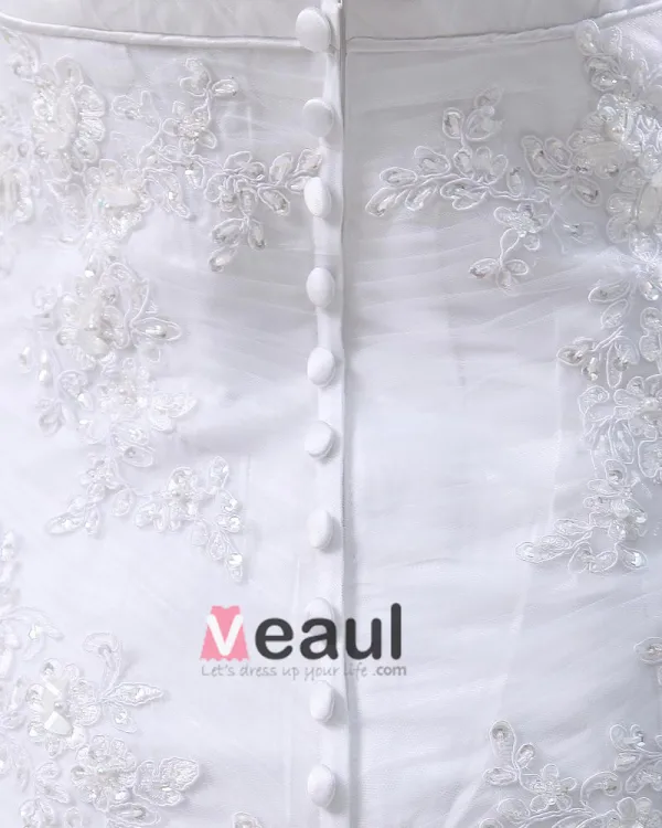 Rüscheapplique Einreiher Zurück Satin Grenadine Mermaid Brautkleid