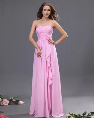 Chiffon Ruffle Gulv Lengde Brudepikekjoler